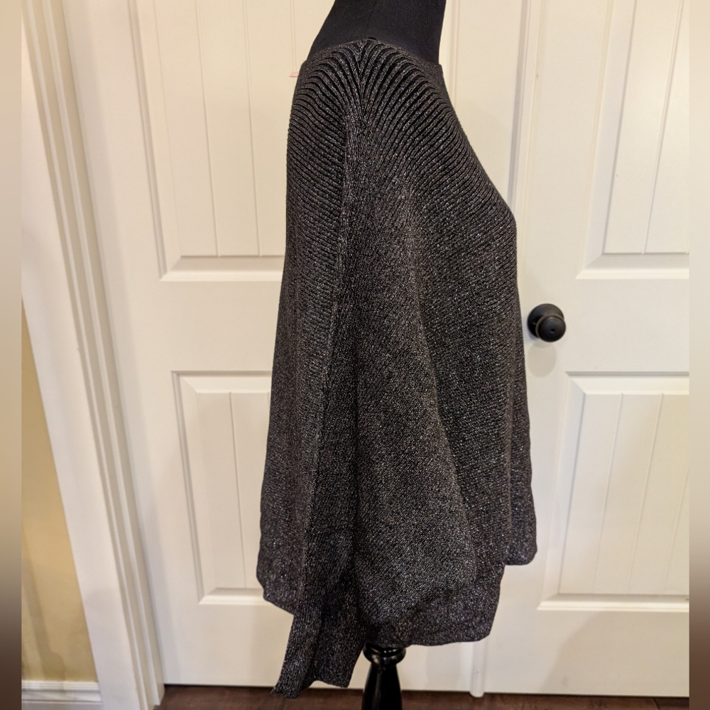 Philosophy Boat Neck Black and Gun Metal Sweater - Picture 2 of 5
